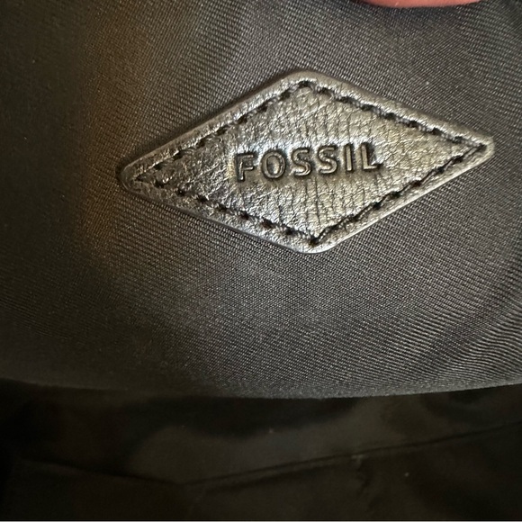 Fossil Evan Black and Brown Leather Work Bag Laptop Case - Picture 12 of 14